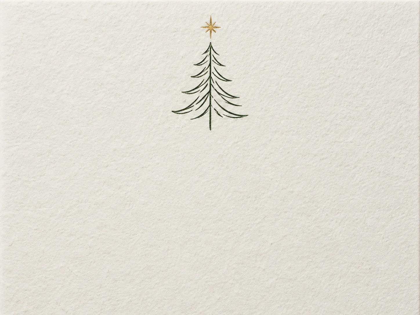 Minimal Christmas greeting card with a simple tree line illustration