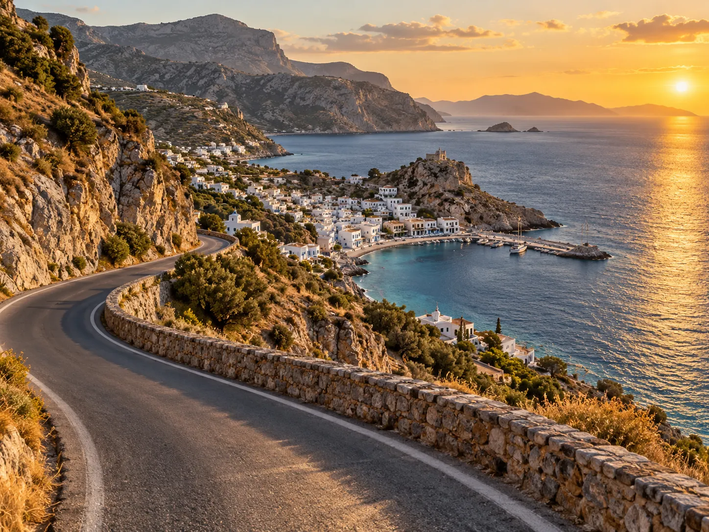 Travel Instagram image of a coastal road along a cliff