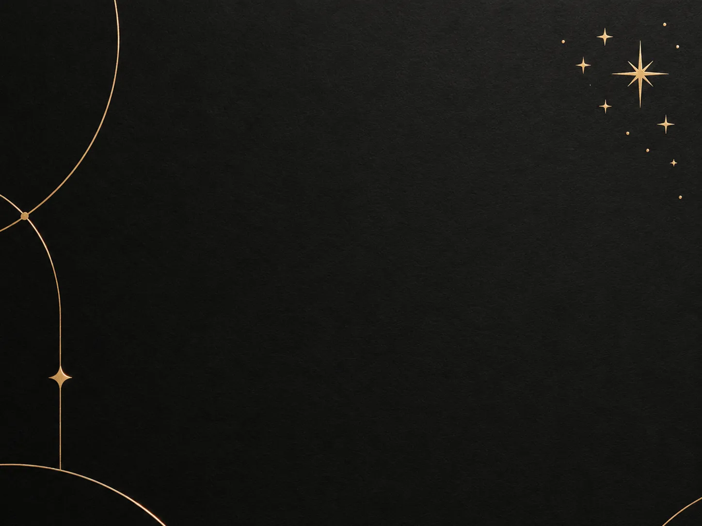 Gold and black New Year greeting card with metallic line design