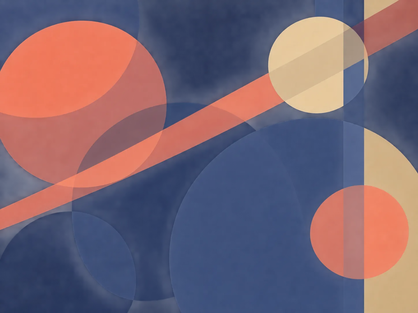 Abstract geometric background with circles and bands in indigo