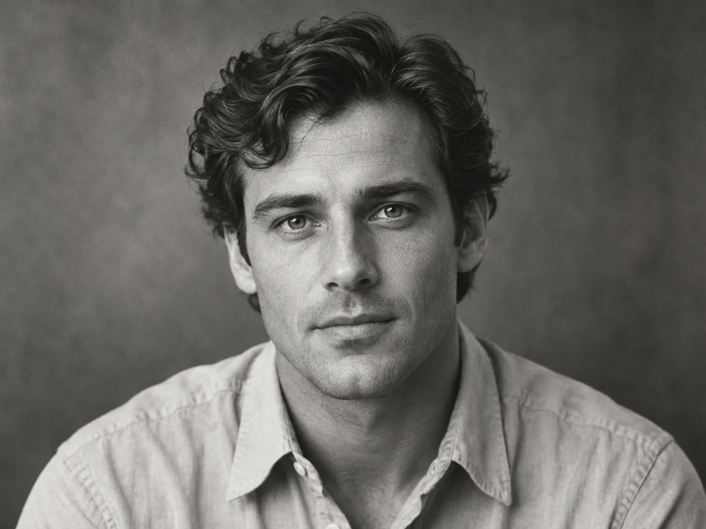 Black and white vintage portrait with rich mid-tones
