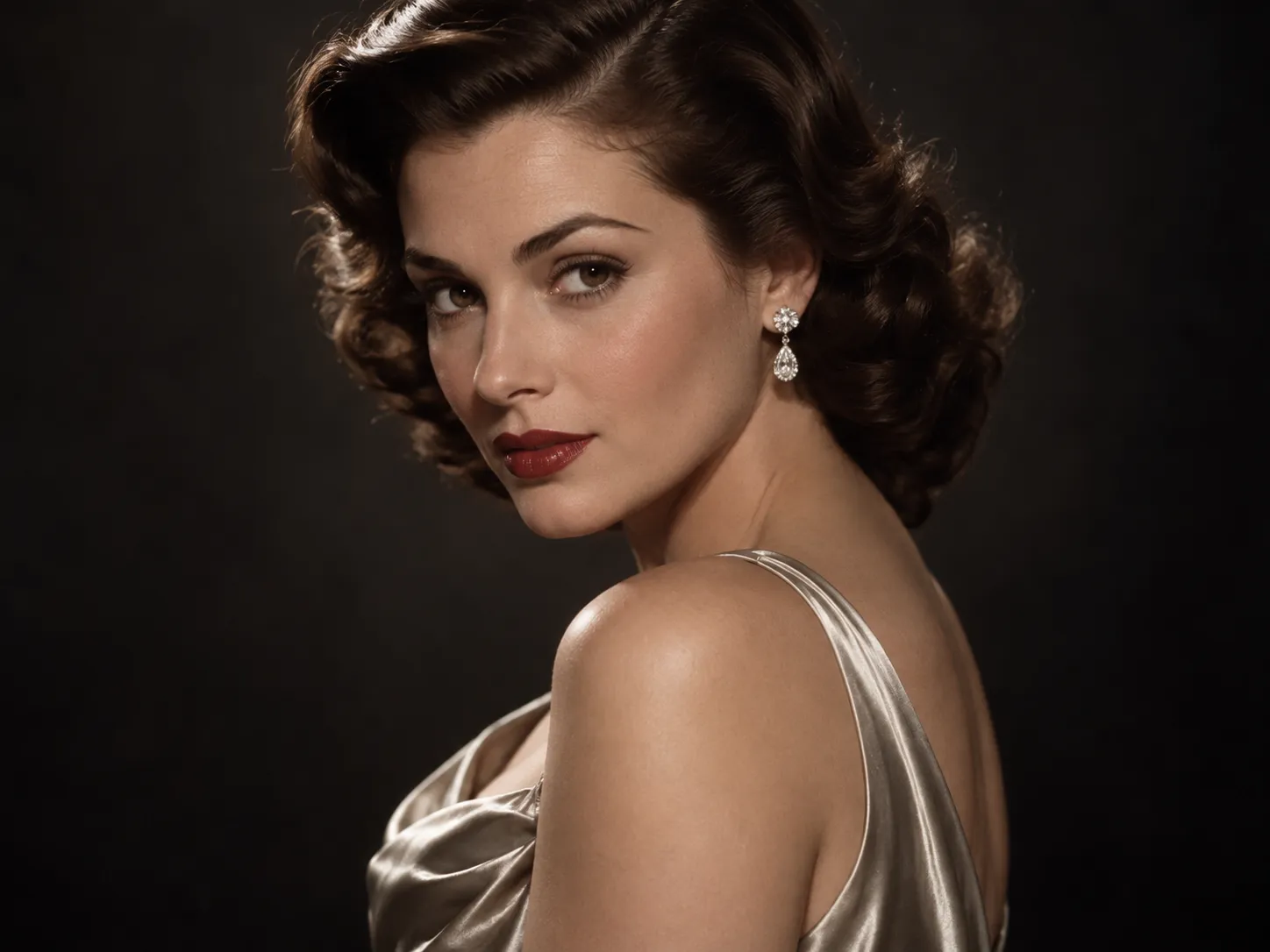 Classic glamour studio portrait with sculpted lighting