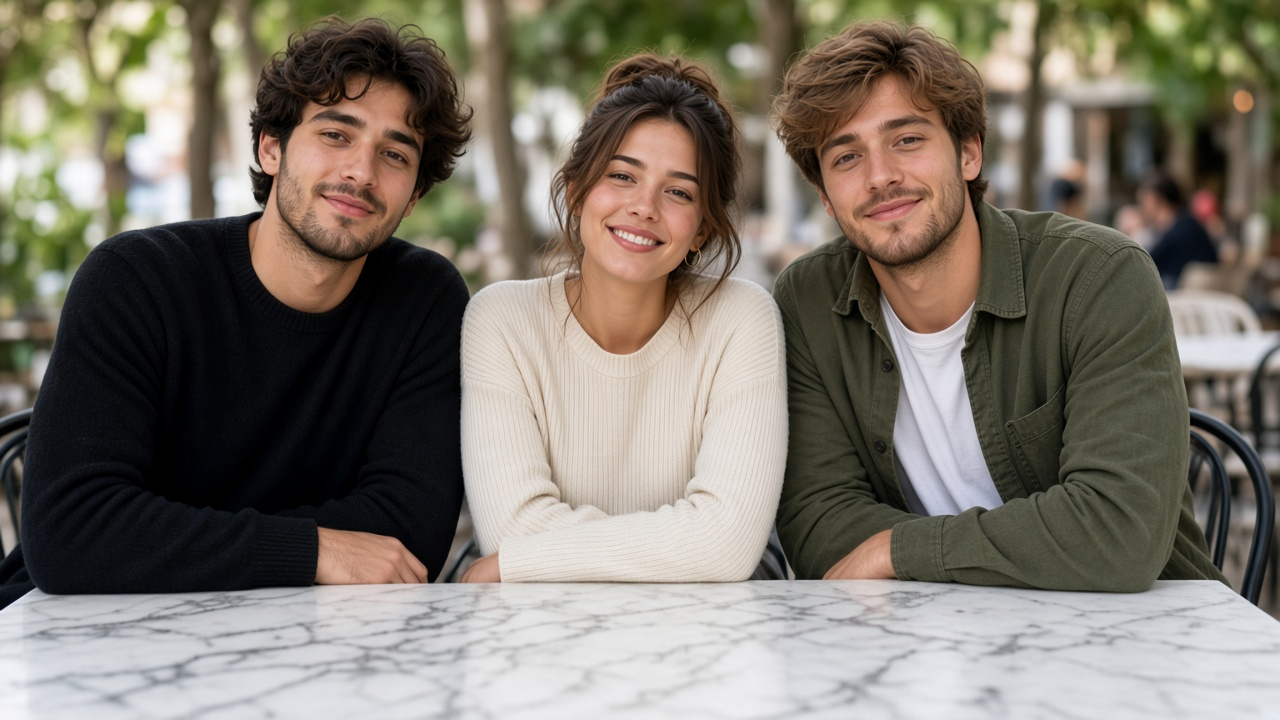 Same group photo after swapping in a natural open-eyed expression