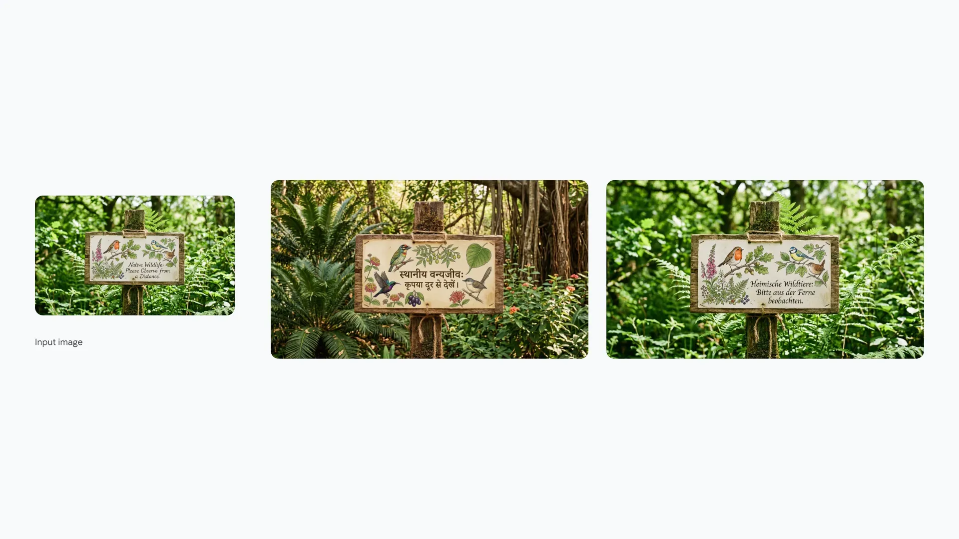 A design translated into another language while keeping layout and visual structure