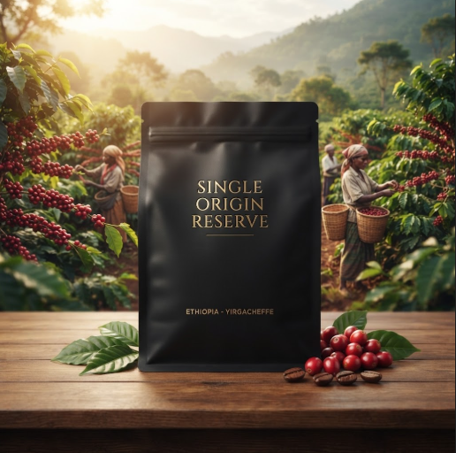AI generated coffee advertisement from the Nano Banana 2 prompt example